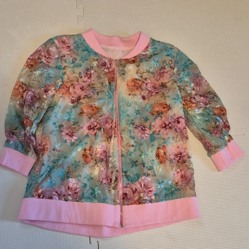 Floral Vintage Light Bomber Jacket - Picture 5 of 5